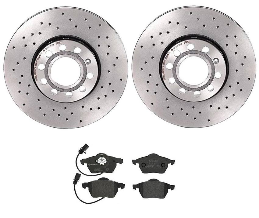 Audi Brake Kit - Pads and Rotors Front (288mm) (Xtra) (Low-Met) 8E0615301Q - Brembo 2886891KIT